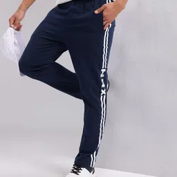 HRX by Hrithik Roshan Men Contrast Stripes Lifestyle Track Pants-image-70