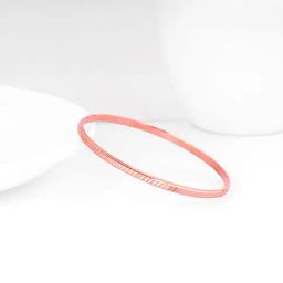 GIVA 92.5 Sterling Silver Rose Gold Cubical Shine Bangle-image-51