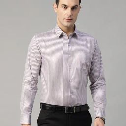Hancock Lavender Cotton Slim Fit Striped Shirt-picture-24