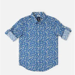Allen Solly Boys Blue Floral Full Sleeves Shirt-image-46