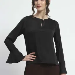 MADAME Black Plain Top-image-72