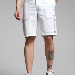 Jack & Jones White Cotton Regular Fit Striped Co-Ord Set-image-84