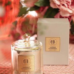 Pure Home and Living Silver Lavender & Chamomile Scented Candle With Cloche-image-7