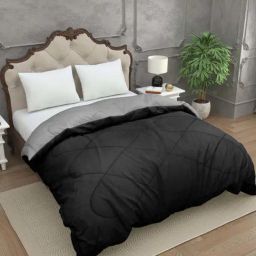 JaipurFabric Black & Grey Cotton 300 GSM Double Bed Comforter-24