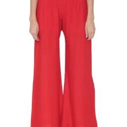 N-Gal Red Flared Fit Palazzos-picture-37