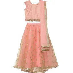BIBA Girls Peach Embellished Choli Lehenga & Duppata-image-67