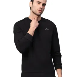 ALCIS Black Cotton Regular Fit Sweatshirt-11