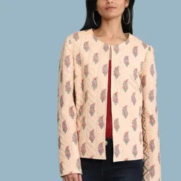 aarke Ritu Kumar Peach Floral Jacket-image-10