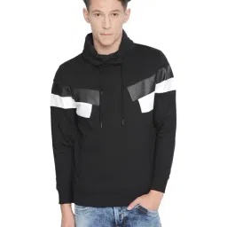 Basics Black Cotton Slim Fit Printed Sweatshirt-image-96