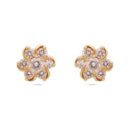 C.Krishniah Chetty 18k Gold & Diamond with Gemstones Stud Earrings for Women-16