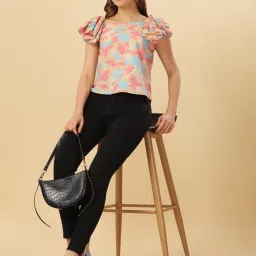 Prettify Peach Printed Top image 4