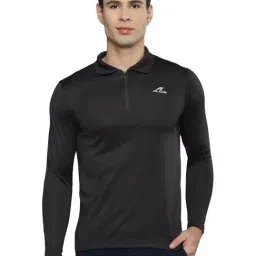 ALCIS Dark Grey Slim Fit Polo T-Shirt-image-88