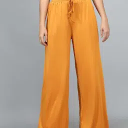Kotty Yellow Flared Fit Palazzos-19