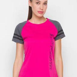 Globus Dark Pink Round Neck Polyester T-Shirt-image-82