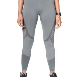 The Souled Store Grey Mid Rise Slim Fit Tights-image-32