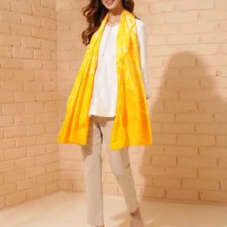 Fabindia Mustard Printed Stole-picture-48