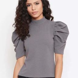 ZASTRAA Grey Solid Top-image-8