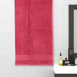 Spaces Day2day Red Cotton 400 GSM Large Bath Towel-34