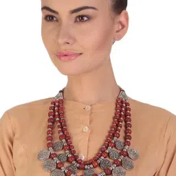Imli Street Red & Silver Necklace-46