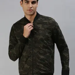 Veirdo Olive Cotton Regular Fit Camo Jacket-image-13