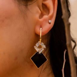 Jewelz Western Style Black Stone Studded Earrings For The Millenial Girls And Women-47