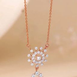 GIVA Lab Grown Diamond 18k (750) Gold Necklace for Women-image-89