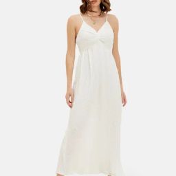 Kazo White Regular Fit Maxi Dress-image-23