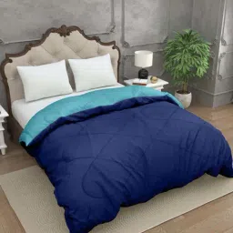 JaipurFabric Navy & Aqua Green Cotton 300 GSM Double Bed Comforter-18