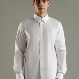 Tommy Hilfiger U.S Collection White Cotton Regular Fit Solid Casual Shirt-picture-13
