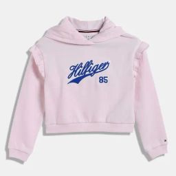 Tommy Hilfiger Light Pink Logo Regular Fit Hoodie-image-24