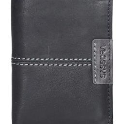 SASSORA Izan Black & Grey Small Leather Bi-Fold Notecase for Men-18