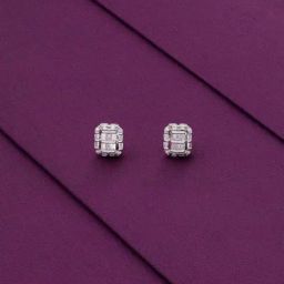 Kai Jewel Sterling Silver Minimalistic Baguette Casual Stud Earrings for Women-image-35