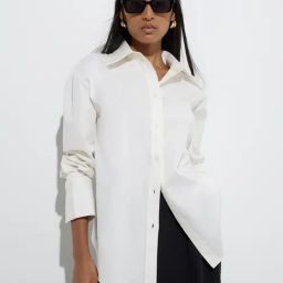 Wardrobe by Westside White Solid Cotton Shirt-image-74