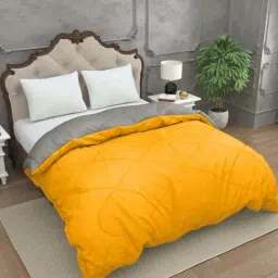 JaipurFabric Mango Yellow & Light Grey Cotton 300 GSM Double Bed Comforter-27