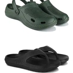 DRACKFOOT Men Set Of 2 Stylish Clogs & Thong Flip-Flops-picture-56