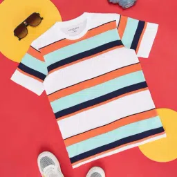 Pantaloons Junior Kids Multicolor Cotton Striped T-Shirt-picture-30