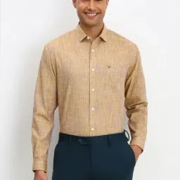 Allen Solly Khaki Cotton Slim Fit Texture Shirt-image-121