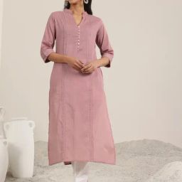Libas Mauve Cotton Striped Kurta-picture-47