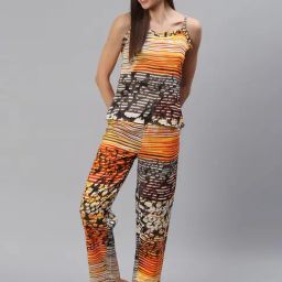 Cation Multicolor Printed Top With Pyjamas-picture-1
