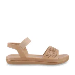 Walkway Women's Beige Ankle Strap Sandals-image-59