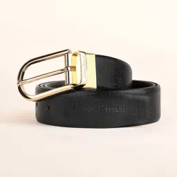 Louis Stitch Multicolored Spanish Leather Golden Buckle Reversible Formal Belt-image-69