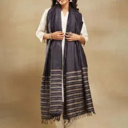 Fabindia Black Woven Pattern Dupatta-picture-6