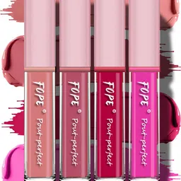 FOPE Set Of 4 Pout Perfect Smudge-Free Liquid Lipstick - 4 ml Each Shade - 02-03-10-12-8