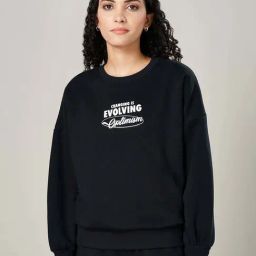 Ajile by Pantaloons Jet Black Cotton Printed Sweatshirt-image-69