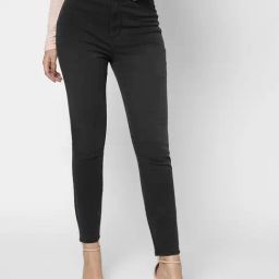 Vero Moda Grey Blended Skinny Fit High Rise Jeans-image-24