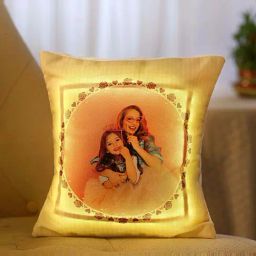 FNP Multicolor Canvas Poly Duck Pretty Led Cushion For Mom-90