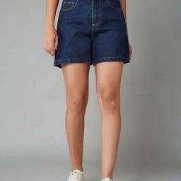 Dolce Crudo Blue Flared Fit Shorts-picture-35