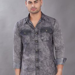 THE BEETEL HOUSE Men Club Slim Fit Faded Colourblocked Casual Shirt-picture-21