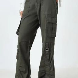 Nuon by Westside Olive Cargo-Style Relaxed-Fit High-Rise Jeans-image-84