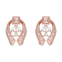 C. Krishniah Chetty Group Gold Gleaming Geometric Silhouette Earrings-45